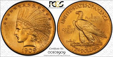 1909 $10 PR66+