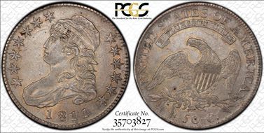 1811 50C Large 8 AU53