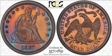 1887 25C PR65