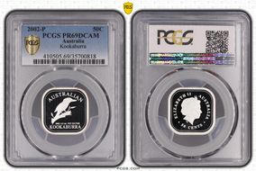 2002-P 50C Kookaburra 1/2oz Ag PR69DCAM