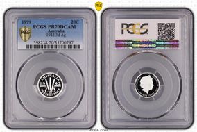 1999 20C 1942 3d Ag PR70DCAM