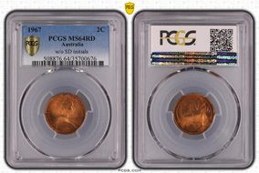 1967 2C w/o SD initials MS64RD