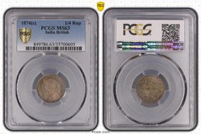 1874(C) 1/4 Rup SW-5.29 MS63