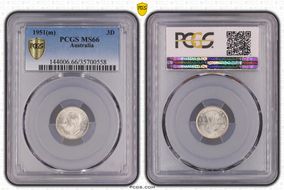 1951(m) 3D KM-44  Ag MS66