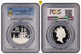 1988 $10 Landing of Gov Phillip PR69DCAM