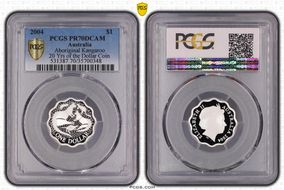 2004 $1 Aboriginal Kangaroo Ag 20 Yrs of the Dollar Coin PR70DCAM