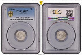 1951(m) 3D KM-44  Ag MS65