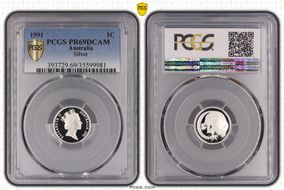 1991 1C Silver PR69DCAM