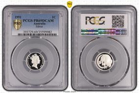 1991 1C Silver PR69DCAM