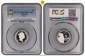 1991 $2 Silver PR69DCAM