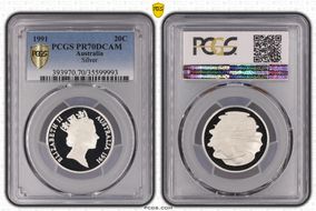 1991 20C Silver PR70DCAM