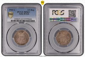 1944-L 1/2 Rup SW-9.64 MS63