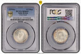 1939(B) 1/2 Rup SW-9.49 Short Trefoils MS64+