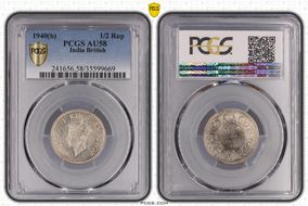 1940(B) 1/2 Rup SW-9.52 AU58