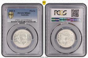 1942-S Florin KM-40  Ag MS63