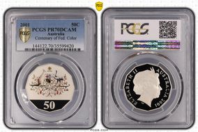 2001 50C Centenary of Federation Colorized PR70DCAM