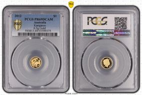 2012 $1 Kangaroo Au 0.5g Gold PR69DCAM
