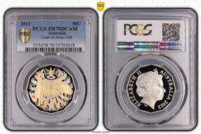 2012 50C Coat of Arms Selective Gilt PR70DCAM