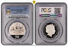 2001 50C Centenary of Federation Colorized PR70DCAM