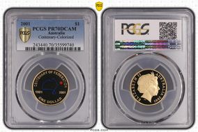 2001 $1 Centenary-Colorized PR70DCAM