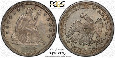 1858 25C MS64