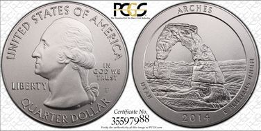 2014-P 25C Arches NP 5 oz Silver SP69