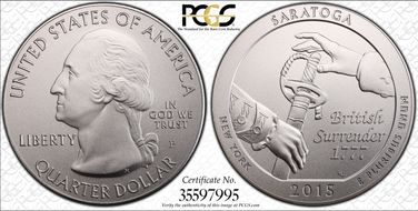 2015-P 25C Saratoga NP 5 oz Silver SP69