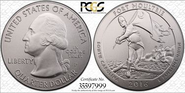 2016-P 25C Fort Moultrie NP 5 oz Silver SP70