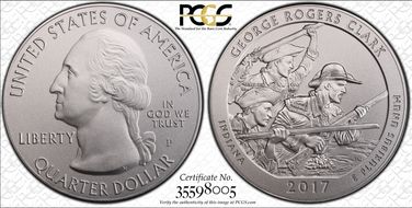 2017-P 25C George Rogers Clark NP 5 oz Silver SP70