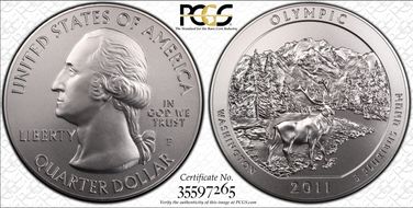 2011-P 25C Olympic NP  5 oz Silver SP69