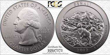 2012-P 25C Denali NP 5 oz Silver SP69
