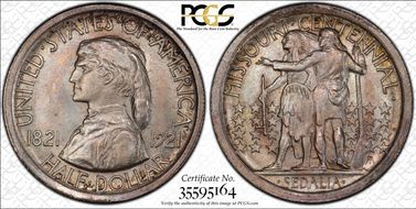 1921 50C Missouri MS64