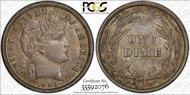 1901-O 10C MS63
