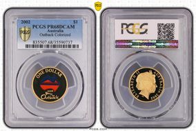 2002 $1 Year of the Outback Colorized PR68DCAM