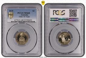 2018 $2 50 Yrs Decimal Currency 30th Ann. $2 Coin MS68