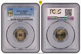 2018 $2 Remembrance Day Poppy 30th Ann. $2 Coin MS67