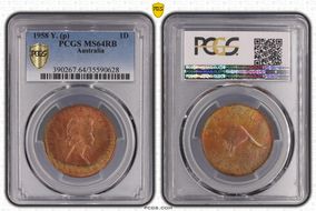 1958 Y. (p) 1D MS64RB