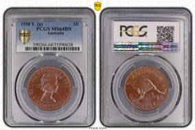 1958 Y. (p) 1D MS64BN