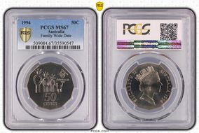 1994 50C Family Wide Date MS67