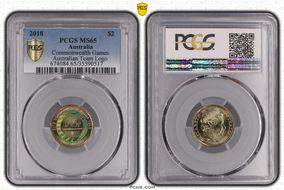 2018 $2 Commonwealth Games Australian Team Logo MS65
