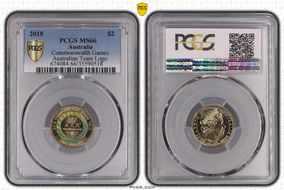 2018 $2 Commonwealth Games Australian Team Logo MS66