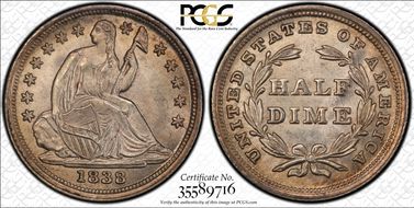 1838 H10C Large Stars MS66