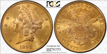 1898-S $20 MS64+