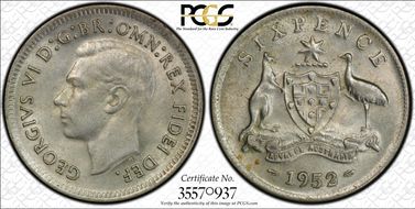 1952(m) 6D KM-45  Ag MS63