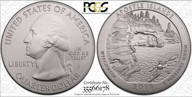 2018-P 25C Apostle Islands NP 5 oz Silver SP69