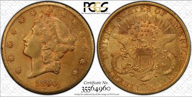 1890-CC $20 AU53