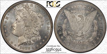 1878-S $1 VAM 57, Long Arrow Shaft MS62