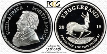 2018 1 Rand Krugerrand Silver PR69DCAM