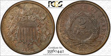 1865 2C MS63BN