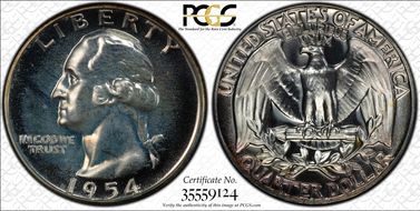 1954 25C PR66